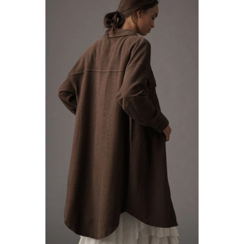 NWT Anthropologie Pilcro Duster Brown Shacket - Size Medium - Picture 3 of 4